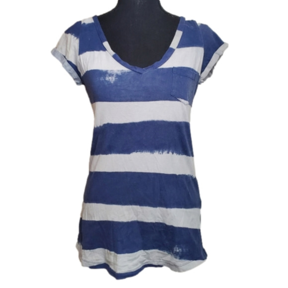 Maurices Tops - 𝅺Maurices Womens size large striped shirt gray and blue